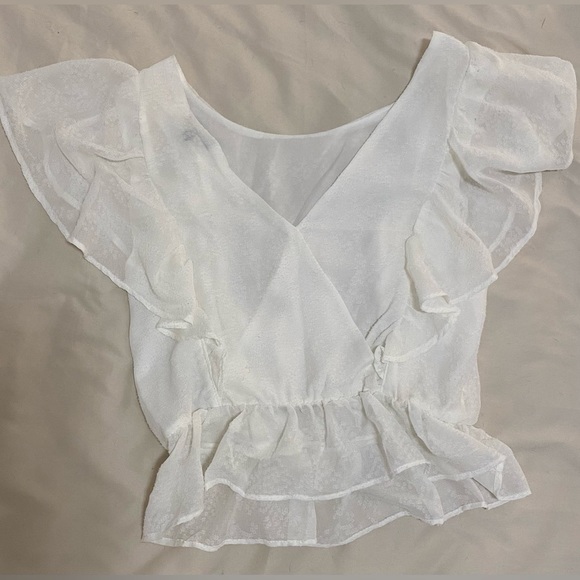 Ruffled white blouse from dynamite - Picture 1 of 5